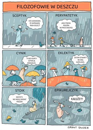 filozof w deszczu